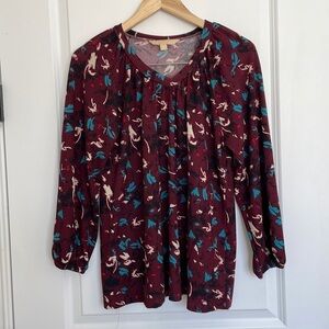 Hope & Harlow Women’s V-neck Lightweight Sweater Tunic Burgundy M